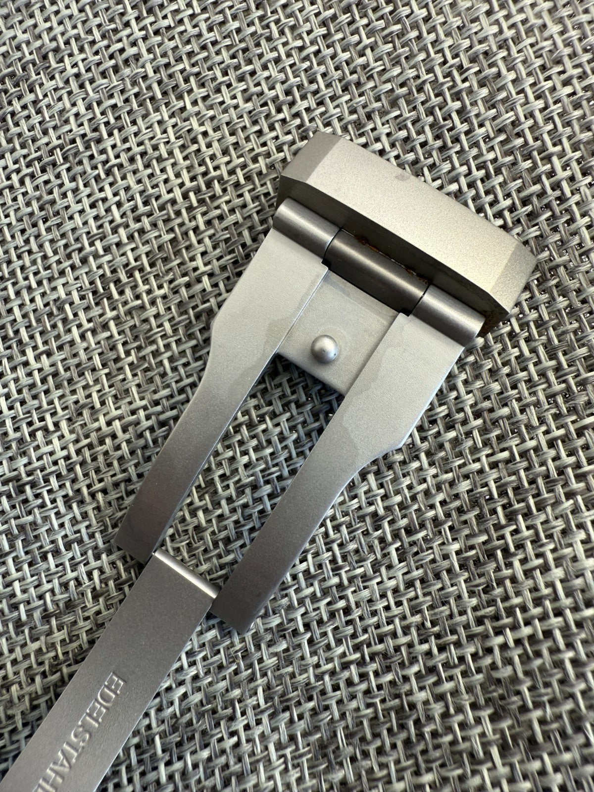 New Sinn 22mm STEEL grey Deployant Buckle Deployment for Rubber Strap