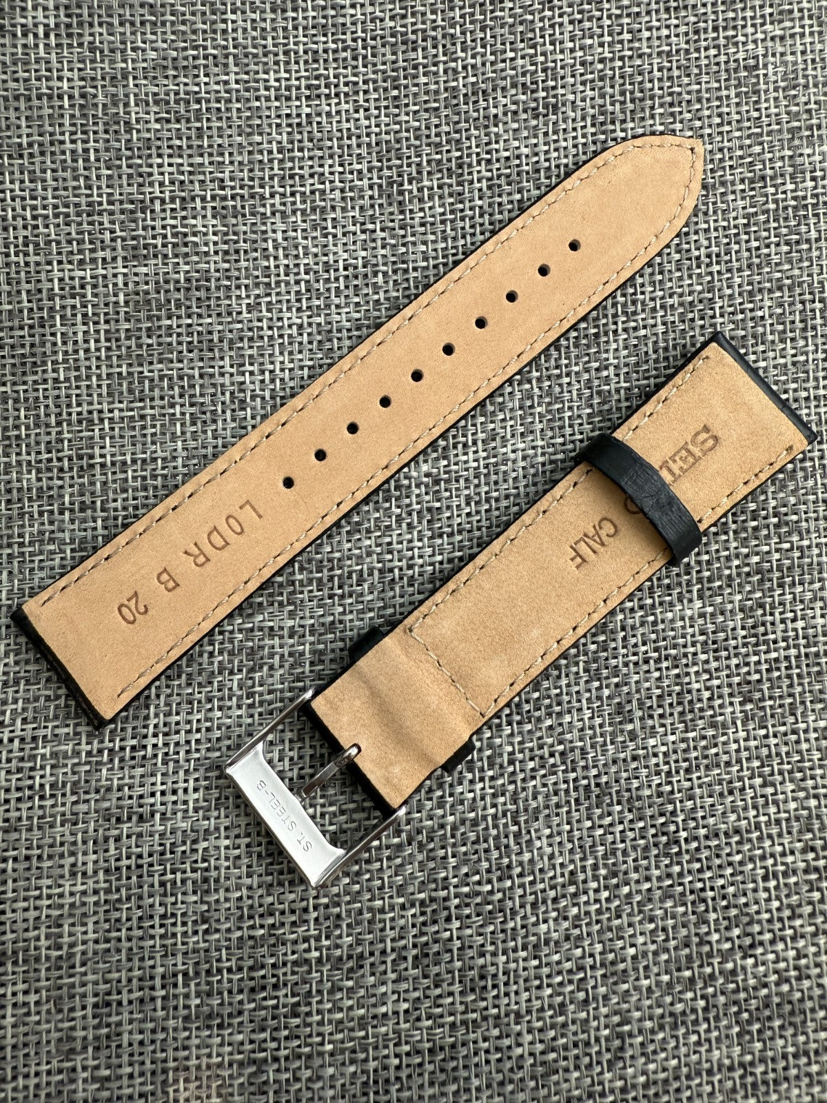 Seiko watch SUR113 SUR113P1 6N42-00D0 L0DR011J0 20mm lug leather band strap