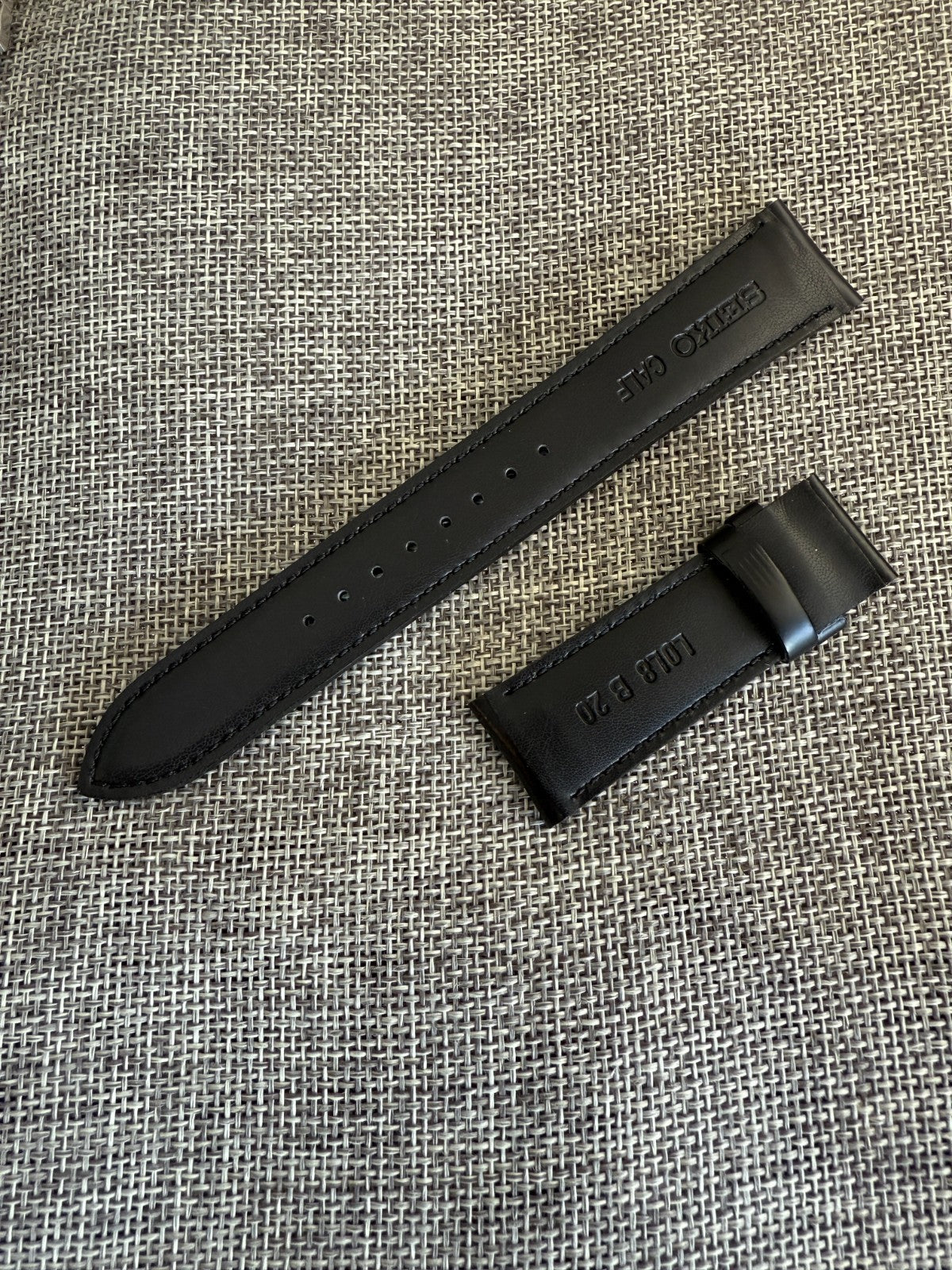 Seiko Prospex SPB119/SBDC089 "Ghost Alpinist" black leather band strap 20mm lug-