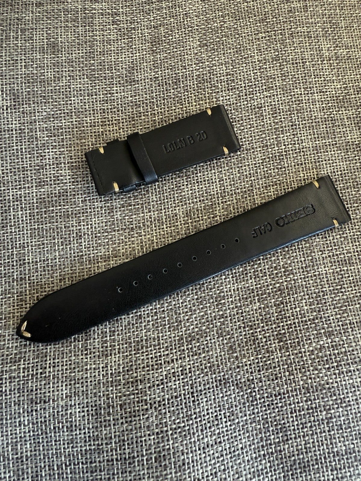 SEIKO Prospex 20mm Watch Band L0LN013J0 SBDC135/6R35-00E0 SPB209J1 black leather