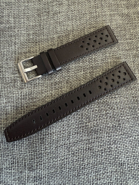 SEIKO Presage Style 60 SSK013J1 GMT Brown leather band strap 20mm lug 4R34-00B0
