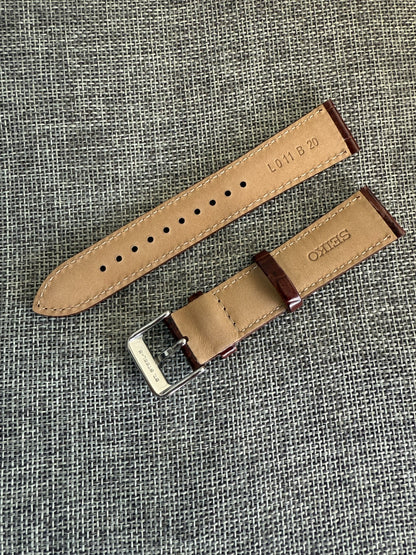 Seiko SUR360J8 SUR360 leather Band L011011J0 Brown 20mm strap 6N43-00A0