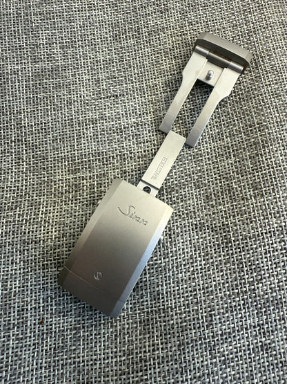 New Sinn 22mm STEEL grey Deployant Buckle Deployment for Rubber Strap
