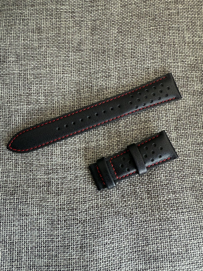 Seiko SSC945 Prospex Red Bezel Speedtimer 21mm red leather band V192-0AH0