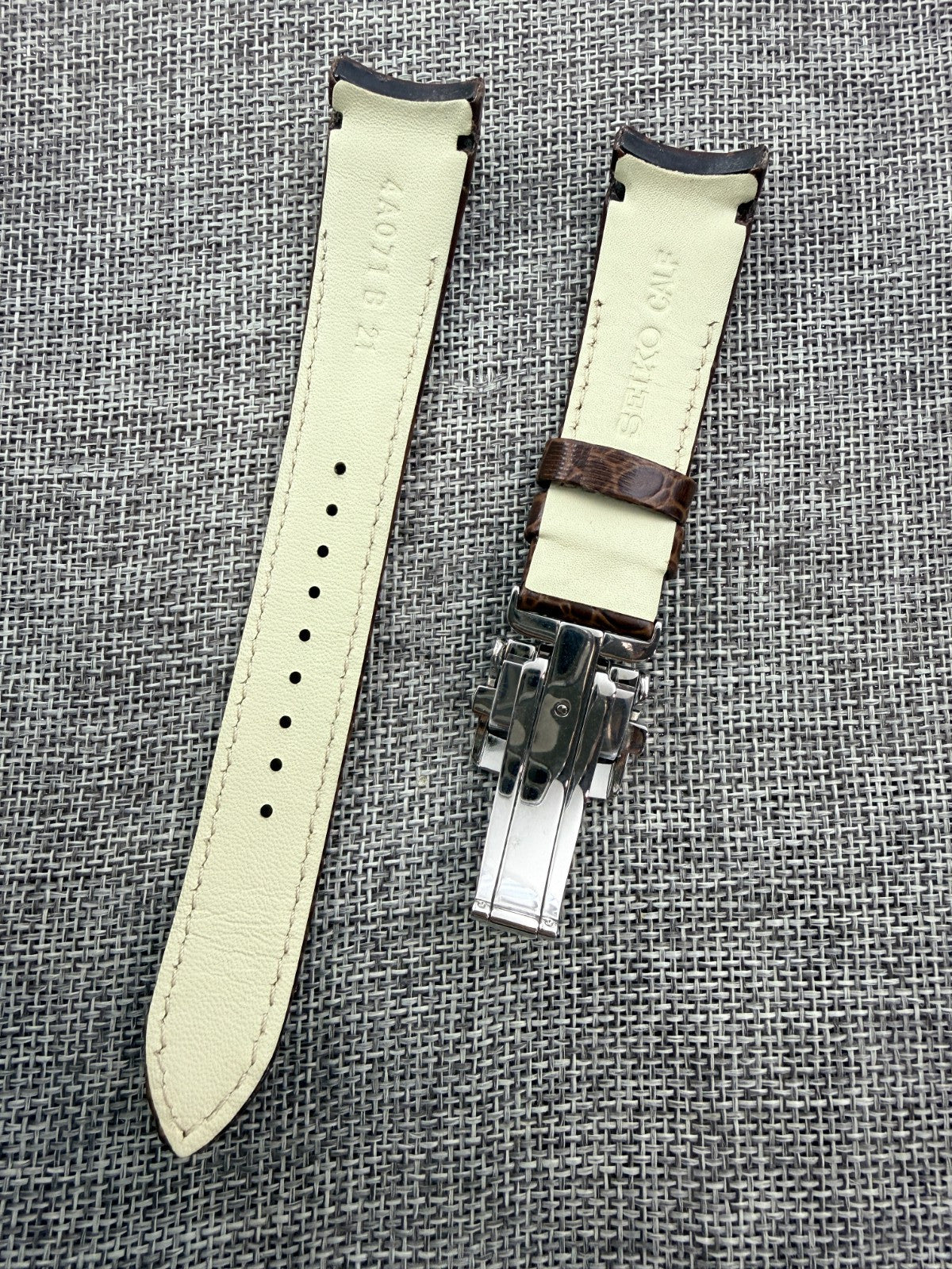 SEIKO 4A071JL SRX004 SPC059JC SNP023 SNP025JC 21mm Original Leather Watch Strap-