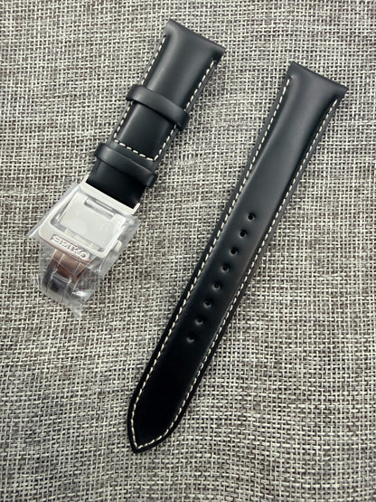 Seiko Prospex SPB119/SBDC089 "Ghost Alpinist" black leather band strap 20mm-
