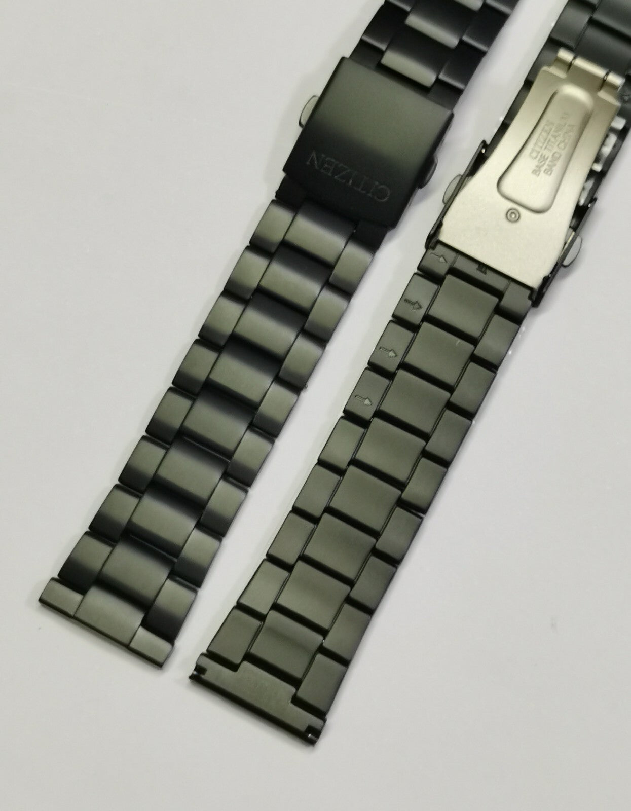 CITIZEN BLACK flat lug 23mm bracelet metal band-