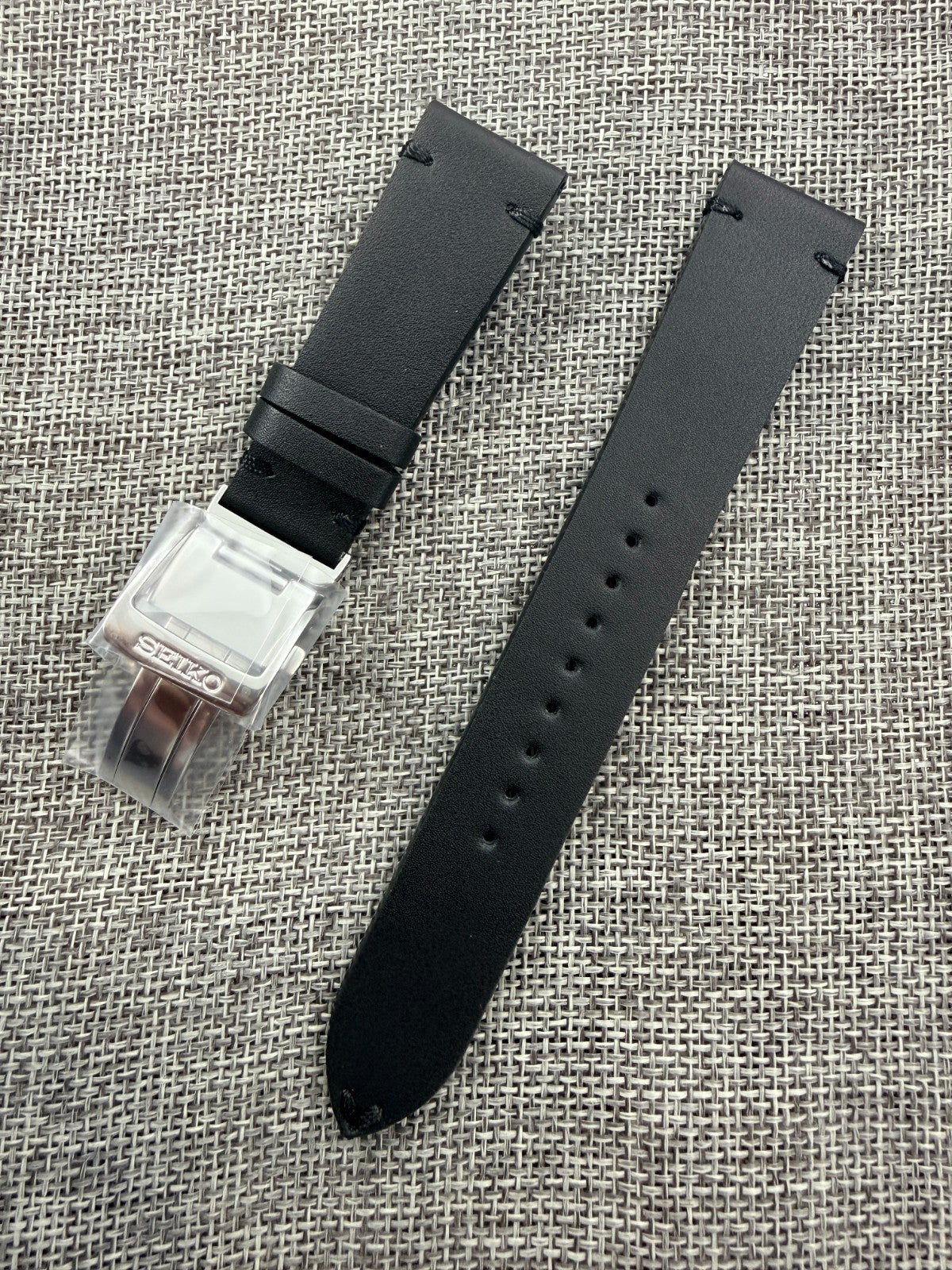 Seiko Prospex Alpinist  6R35-00E0 black strap leather band SBDC119 SPB159J1-