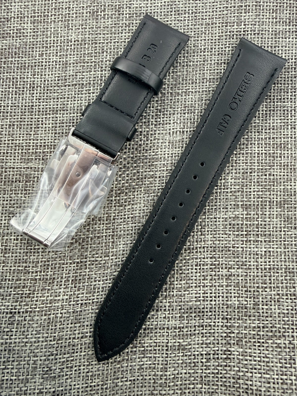 Seiko Prospex SPB119/SBDC089 "Ghost Alpinist" black leather band strap 20mm-