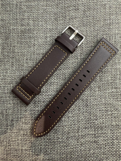 Seiko 5 Sports SKX GMT SSK036K1 4R34-00A0 22mm  brown leather band strap-
