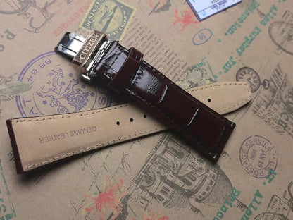 CITIZEN Eco-Drive BX1009-10X Original Red Brown Leather Watch Strap
