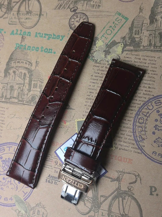 CITIZEN Eco-Drive BX1009-10X Original Red Brown Leather Watch Strap