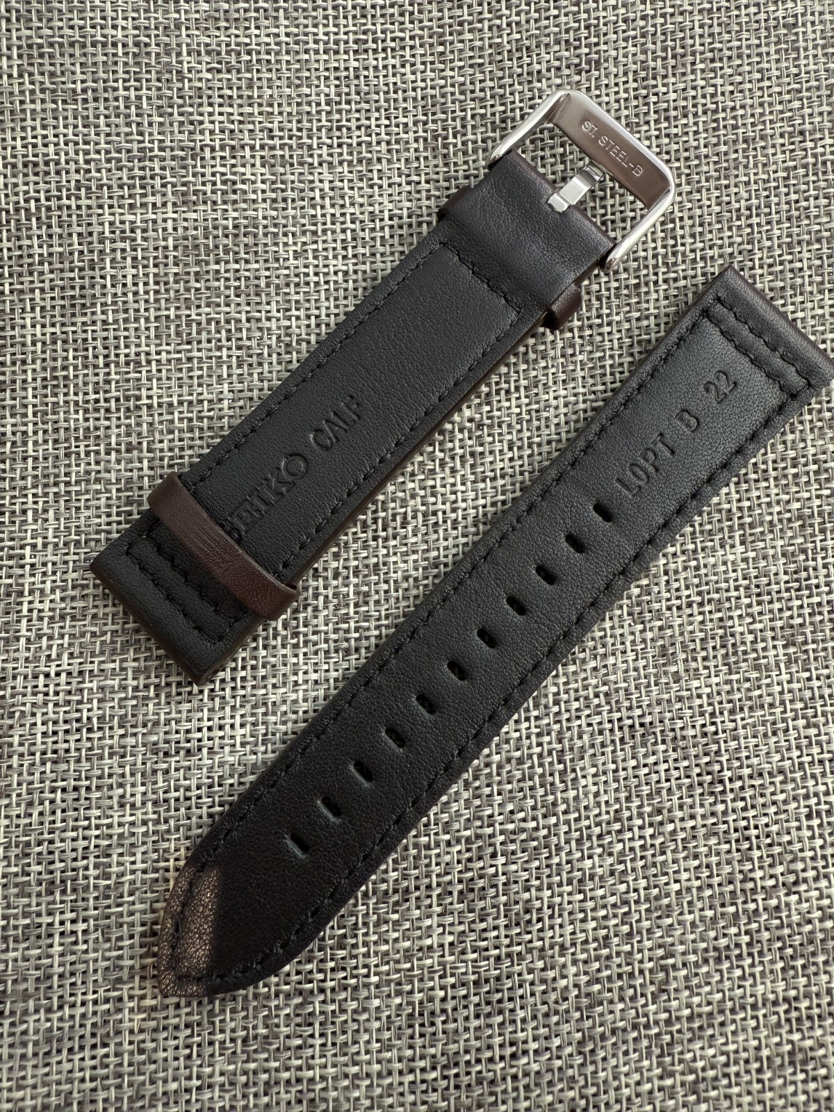 Seiko 5 Sports SKX GMT SSK036K1 4R34-00A0 22mm  brown leather band strap-