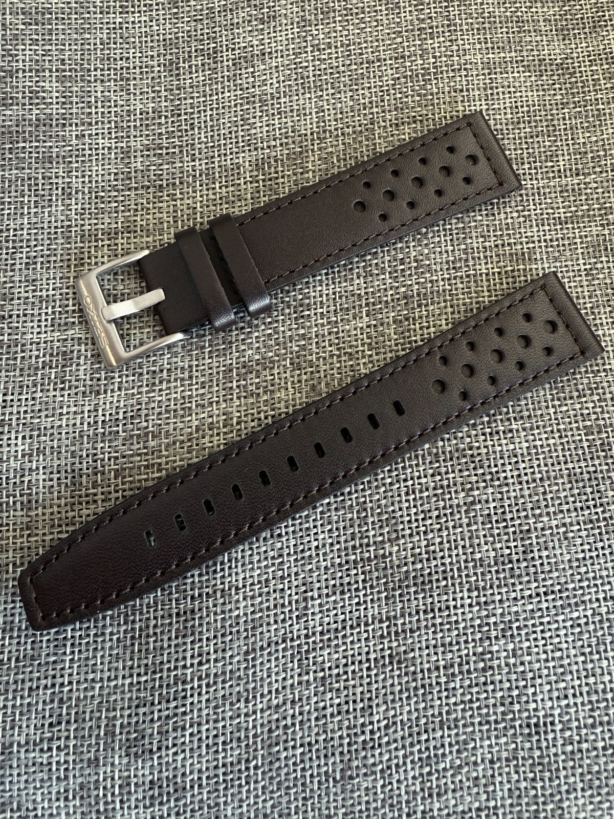 SEIKO Presage Style 60 SSK013J1 GMT Brown leather band strap 20mm lug 4R34-00B0-